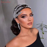 Runhufu HP496 Shiny Wedding Hair Accessories Jewelry Bridal Tiara Woman Headband Rhinestone Headpiece for Pageant Headdresses