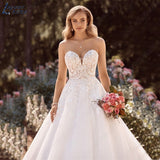 Runhufu NICEB Exquisite Wedding Dresses Women Ball Gown Backless Bride Strapless Bridal Gown Sweetheart Lace Vestidos Para Mujer