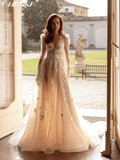 Runhufu Backless Illusion Wedding Dress Classic Lace Appliques Bride Robe Romantic Puff Sleeve Bridal Gown Robe De Mari¨¦e