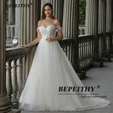 Runhufu Sweetheart Wedding Dresses For Women Bride Boho A Line Plus Size Off The Shoulder Lace Bridal Beach Gown Sleeveless