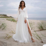 Runhufu Vintage Wedding Dresses For Women Simple Tulle Bridal Gowns 2024 Long Puff Sleeves Sweetheart Robes Vestidos De Novia 2024