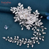 Runhufu HP511 Alloy Flower Wedding Headband Bridal Hair Accessories Rhinestone Woman Headpiece with Comb Bride Headwear Jewelry