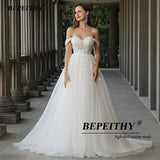 Runhufu Sweetheart Wedding Dresses For Women Bride Boho A Line Plus Size Off The Shoulder Lace Bridal Beach Gown Sleeveless