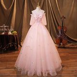 runhufu New Sweet Pink Quinceanera Dresses With Free Petticoat Beautiful Flower Princess Ball Gown 5 Colors Plus Size Party Dress