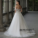 Runhufu Sweetheart Wedding Dresses For Women Bride Boho A Line Plus Size Off The Shoulder Lace Bridal Beach Gown Sleeveless
