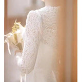 Runhufu Lace Wedding Dresses Classic O-neck Bridal Dress With Long Sleeve New Elegant A Line Simple Vestidos De Novia Custom Size