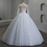 runhufu Elegant Luxury Pearls High Neck Wedding Dress 2023 Vintage Plus Size White Iovry Ball Gown Vestido De Noiva Real Photo