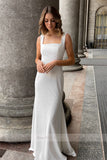 Runhufu Spaghetti Straps Wedding Dresses Sleeveless Sheath Wedding Gowns Backless Court Bridal Gown vestido de