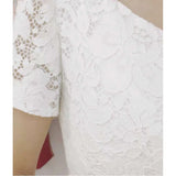 Runhufu V-neck A Line Wedding Dresses For Bride Elegant Comfortable Lace Long Robe De Mariee New Short Sleeve Sukienka Na Wesele