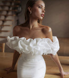 Runhufu Wedding Dresses For Women 2024 Simple Bridal Gowns Off The Shoulder Sexy Robes Floor Length Satin Vestidos De Novia 2024