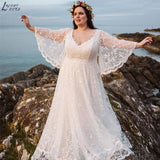 Runhufu Size Beach Wedding Dress Boho Bat Wings Bridal Dresses For Women 2023 Vestido De Novia Wedding Party Gown For Bride Elegant