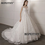 Runhufu Vintage Lace Wedding Dress Court Train For Women Bride 2024 Sleeveless Princess Bridal Ball Gown Vestidos De Novias