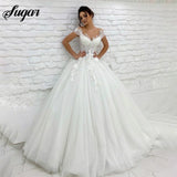 Runhufu Wedding Dress Off The Shoulder 3D Lace Appliques Boho Bride Dresses Vestido De Novia Custom Made Ball Gowns 2023