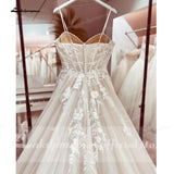 Runhufu Lace Wedding Dress Bridal Robe 2024 Vestido Spaghetti Straps Chapel Train Champagne Tulle Wedding Gown Lakshmigown