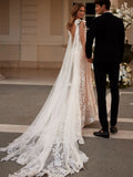 Runhufu Appliques Beads Dress For Bride Sexy Illusion Deep V-neck Wedding Dresses Elegant Mermaid Bridal Gown Robe De Mari¨¦e