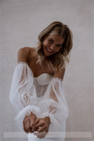 Runhufu Sweetheart Removable Sleeves Wedding Dresses Sexy Mermaid Bride Gowns Backless Court Train Wedding Gown Vestidos De
