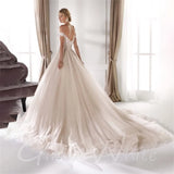 Runhufu Wedding Dresses A-Line Princess Bridal Gowns Lace Applique Robes Off The Shoulder Floor Length Vestidos De Novia