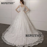 Runhufu Vintage Lace Wedding Dress Court Train For Women Bride 2024 Sleeveless Princess Bridal Ball Gown Vestidos De Novias