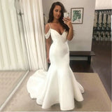 Runhufu simple sexy Italian sleeved V-neck halter-back mermaid wedding dress Beach outdoor Bohemian romantic bridal dress custom