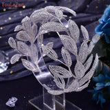 Runhufu HP484 Bridal Tiara Leaf Shape Headband Wedding Hair Accessories Women Headdress Pageant Brides Headwear Hair Ornaments