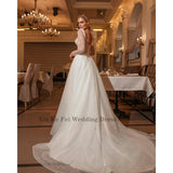Runhufu New Sparkling Ladies Sweetheart A-Line Princess Wedding Dress Long Sleeve Glitter Tulle Boho Bridal Dress Vestidos De Novia