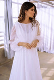 Runhufu Chiffon Beach Wedding Gowns 2024 Vestidos Civil Women Boho Wedding Dresses Long Sleeves New In Classic Bride Gowns