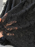 Runhufu Autumn Elegant French Long Dress 2024 Stand Collar Long Sleeves Button Design Hotsweet Lace Party Dress