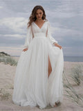 Runhufu Vintage Wedding Dresses For Women Simple Tulle Bridal Gowns 2024 Long Puff Sleeves Sweetheart Robes Vestidos De Novia 2024