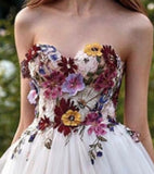 runhufu Sweetheart Bridal Gown Lace Applique 3d Flower A ine Wedding Dresses Tulle Brdal Gowns Formal 2023 Rode De Morr