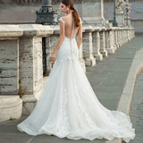 Runhufu Lace Sweetheart Wedding Gown Mermaid 2023 Sexy Illusion Applique Bride Dress For Women Button Pleats Vestido De Novia