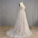 Runhufu Sparkly Flowers Strapless Tulle Wedding Dress 2024 Princess Sweetheart Lace A Line Bridal Gown Lace Appliques