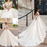 Runhufu A-Line Luxury Wedding Dress Lace Appliques Court Train Floor-Length Bridal Gown Vestidos De Novia 2024 Women Long Dress