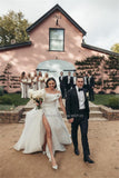 Runhufu Strapless A-Line Wedding Dresses Sleevesless Party Gowns Sweep Train Bridal Gowns Vestidos De Novia