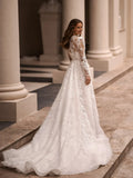 Runhufu Lace Appliques Wedding Dress Sparkly Sequins Beads Bride Robe Elegant A-line Long Bridal Gown Robe De Mari¨¦e