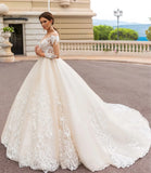 Runhufu A-Line Luxury Wedding Dress Lace Appliques Court Train Floor-Length Bridal Gown Vestidos De Novia 2024 Women Long Dress