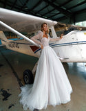 Runhufu Wedding Dresses For Women 2024 Sweetheart Bridal Gowns Tulle Full-Sleeve Robe A-Line Vestidos De Novia Appliques Simple