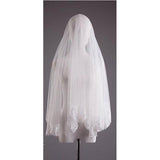 runhufu Veil Special For Wedding Photography Cos Soft Tulle Lace Applique Edge 3meter Long Tailed Chapel Bride Veils Accesorries