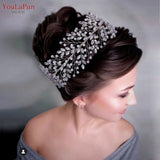 Runhufu HP446 Bridal Tiaras Crystal Pearl Headband Wedding Headwear Bride Hair Accessories Women Headpiece Pageant Head Jewelry