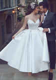 Runhufu new Line A Princess sexy ankle-length beach wedding dress Italian shoulder halter Holiday Beach Bride short dress