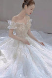 runhufu The Shoulder Luxury Shinning Wedding Dress 2023 Princess Beading Ball Gown Bride Dresses Vestido De Noiva