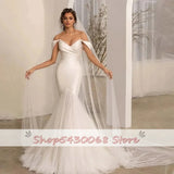 Runhufu Vintage Off Shoulder Wedding Dresses Sweetheart Mermaid Satin And Tulle Bridal Gowns Robes Vestidos De Novia