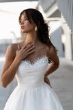 Runhufu Pearl Neck Wedding Dresses Simple Pleat Robe Elegant Satin Off Shoulder A-Line Bridal Gowns Sleeveless Bride Dresss 2024