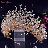 Runhufu HP193P-C Trendy Bridal Hair Hoop Colorful Rhinestone Wedding Crown Handmade Bride Tiara Hair Accessories Woman Headband
