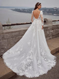 Runhufu Deep V-neck Backless Wedding Dress Classic Lace Appliques Bride Robe 2024 Elegant A-line Long Bridal Gown Robe De Mari¨¦e