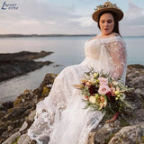 Runhufu Size Beach Wedding Dress Boho Bat Wings Bridal Dresses For Women 2023 Vestido De Novia Wedding Party Gown For Bride Elegant