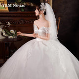 runhufu Fashion Classic Lace Applique Plus Size Wedding Dress Embroidery Plears 2023 New Style Sweet Bride Gown Vestidos De Noiva