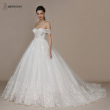 Runhufu Princess Vintage Ivory Wedding Dress For Women Strapless Court Train Detachable Sleeves White Glittle Bridal Ball Gown