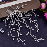 Runhufu HP481 Crystal Wedding Comb Bridal Hair Clips Headdress Bridesmaid Women Headpiece with Comb Prom Hair Ornament Headwear