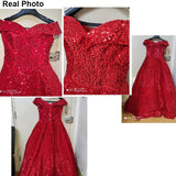 runhufu New Performance Quinceanera Dresses Off The Shoulder Green Dream Dress Prom Dress Big Train Bling Ball Gown Dresses