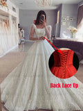 Runhufu Glitter Wedding Dresses Sequin Full Sleeves Sexy Bride Gown A-Line Lace Up Long Dresses For Women 2024 robe de mari¨¦e